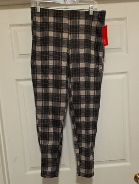 Plaid Ankle Pants - Taupe & Black
